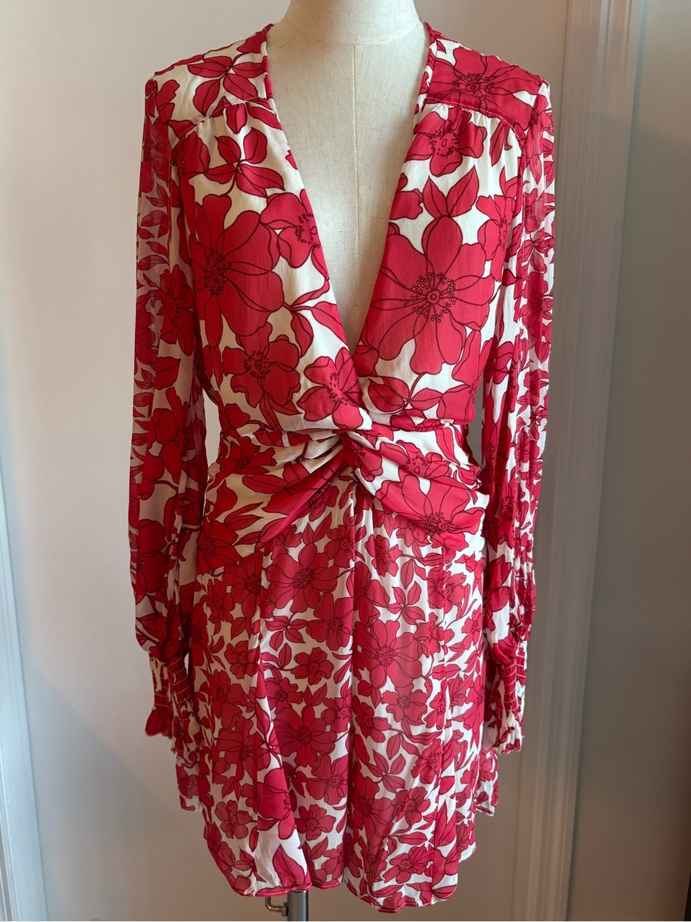 Reiss Coral floral Chiffon Romper